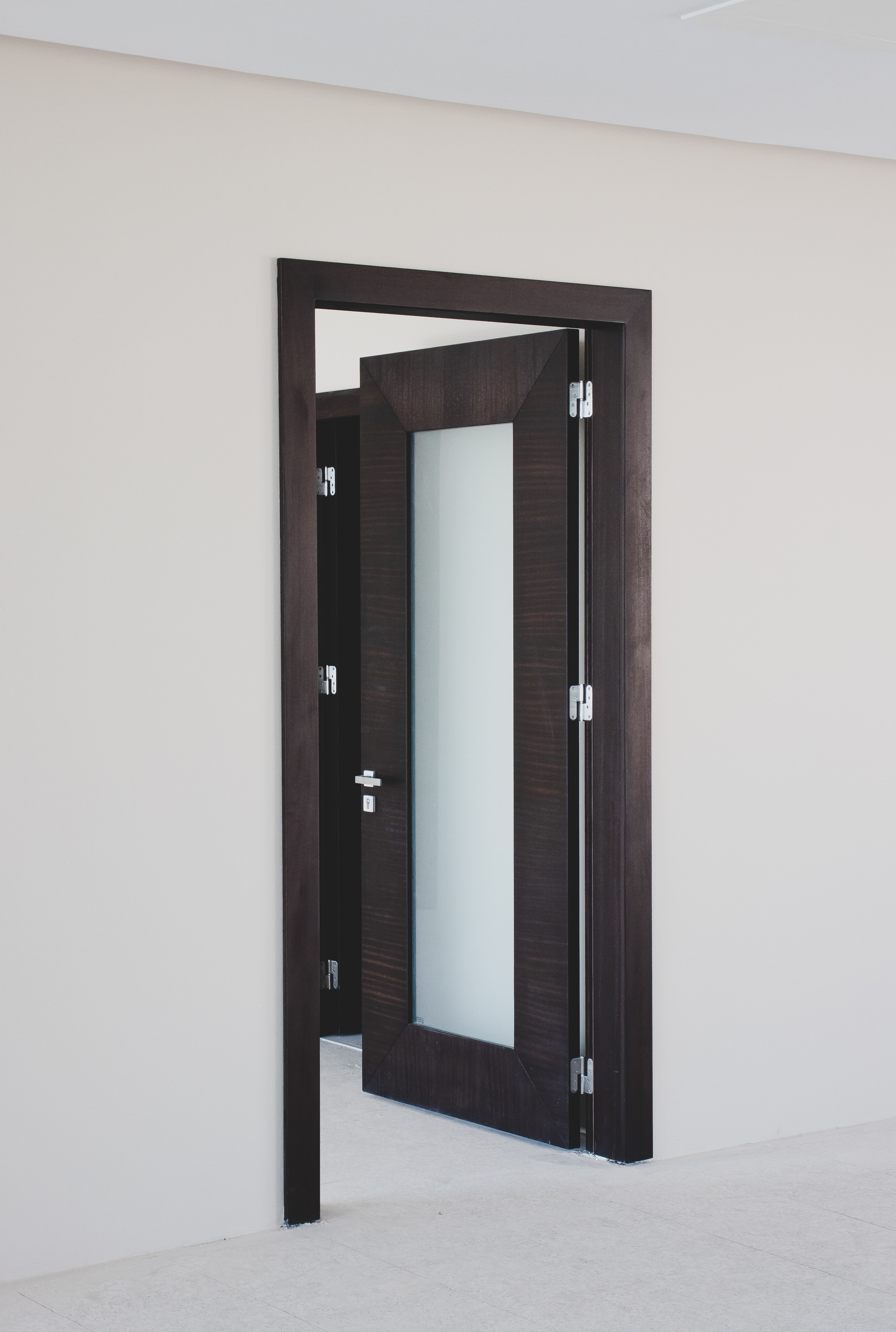 A Modern Wooden Door with a Frame