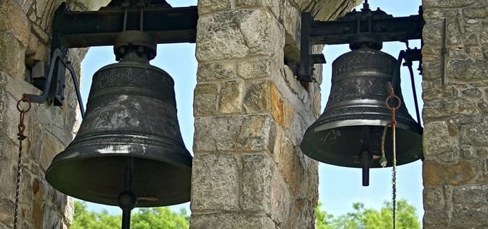 Olden Bells hanging in a Stone Frame