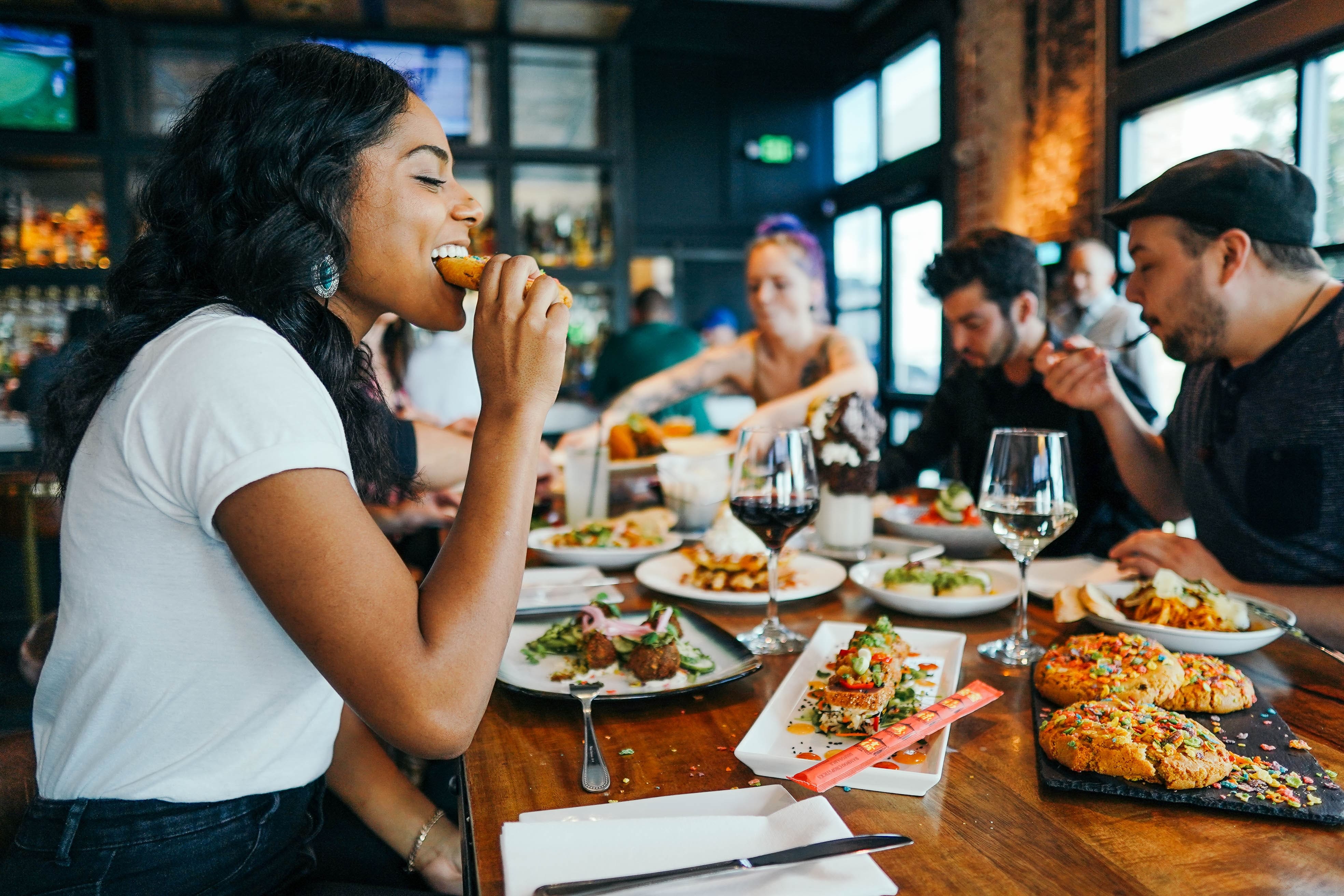 A Group of People Eating at a Table