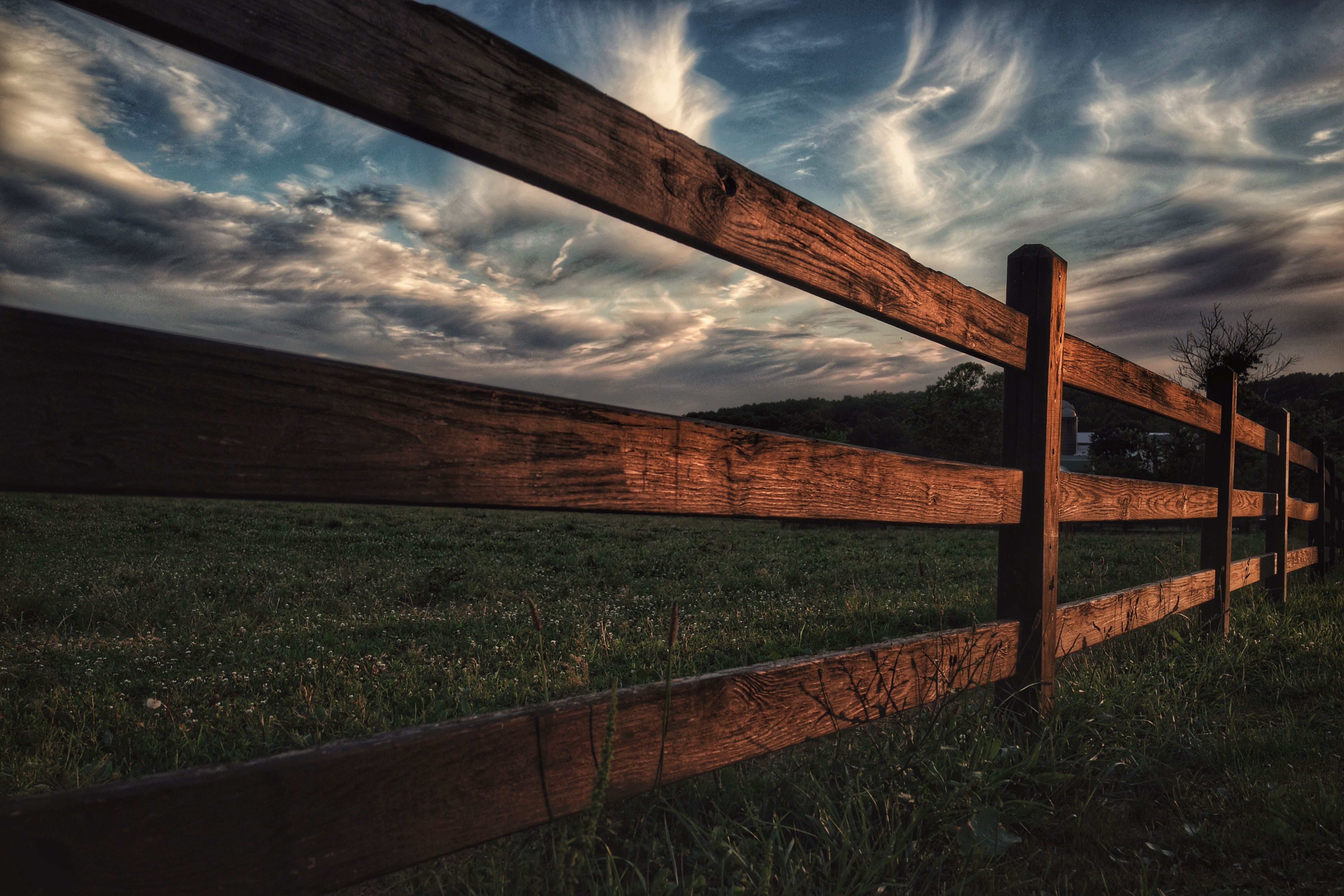 Wooden Fence across a Field